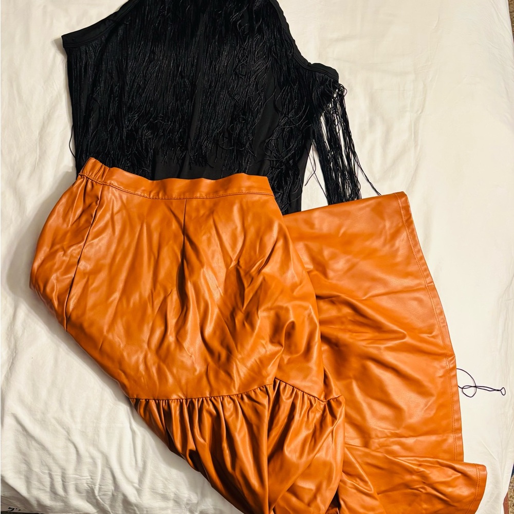 Chaco Vibrant Orange Midi Skirt
